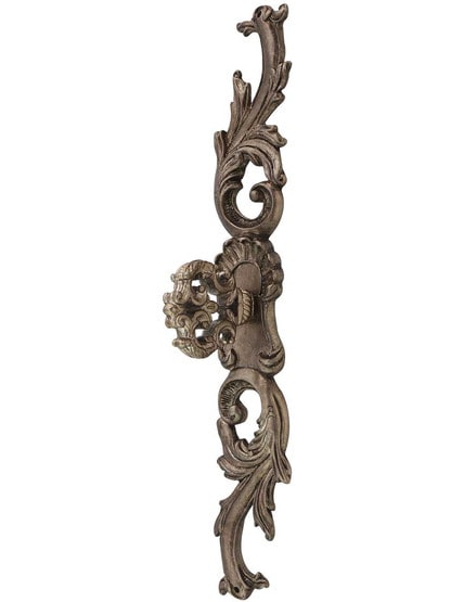 French Court Cabinet Knob with Escutcheon in Monticello Silver.